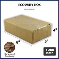 1-200 8x5x4 “EcoSwift” Cardboard Packing Mailing Shipping Corrugated Box Cartons