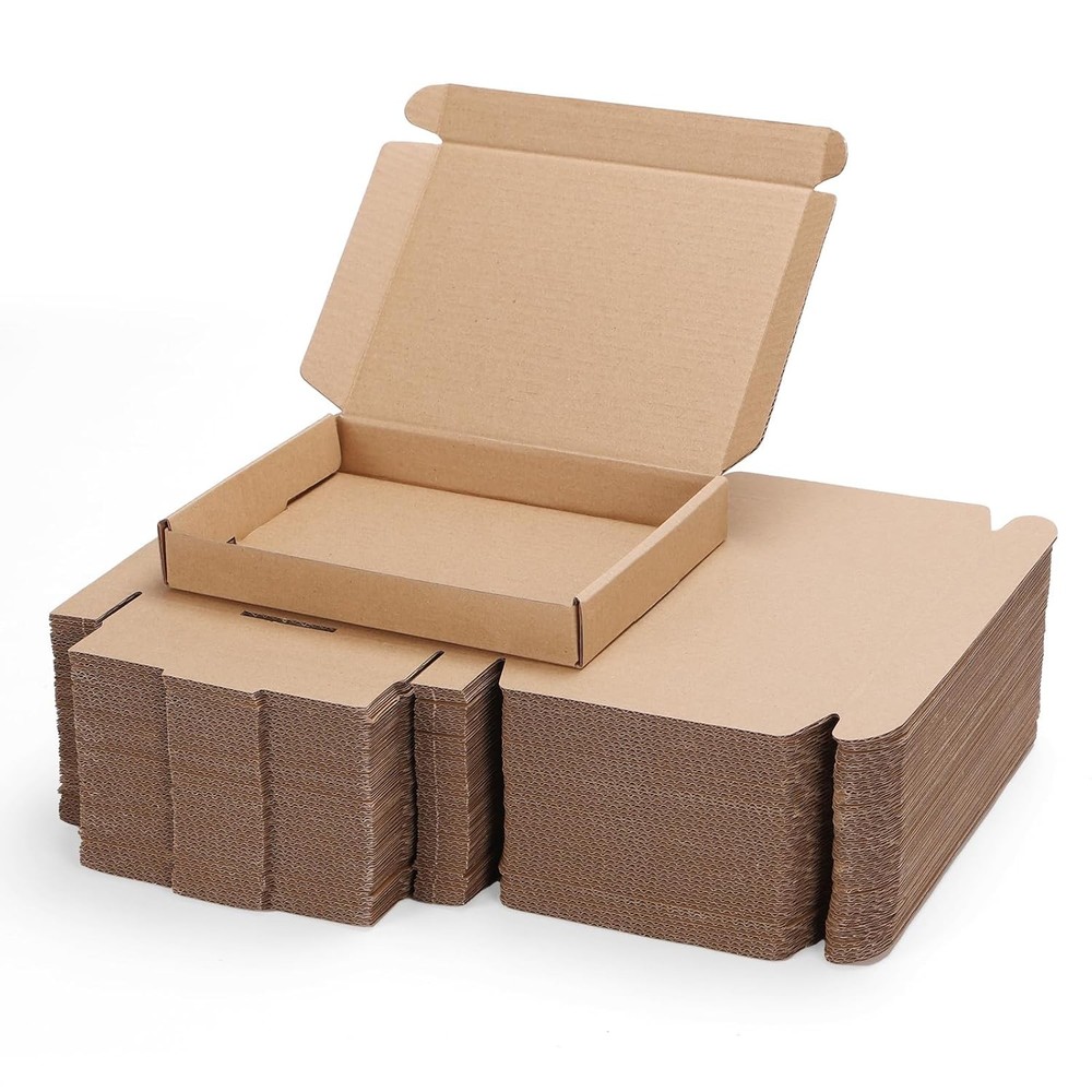 Brown Shipping Boxes Bulk 7x5x1 Inch Tab Lock Tuck Top Mailer 50 Pack Brown
