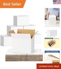 High-Quality 40 Pack White 8x6x6 Shipping Boxes – Perfect for Small Essentials
