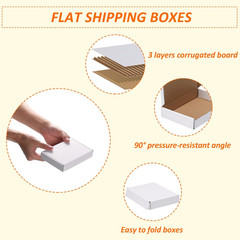 50 Pack 6x4x1 Inch White Corrugated Shipping Boxes, Cardboard Literature Mailers
