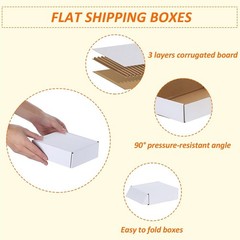 Brand New 6x6x2 Inches Shipping Boxes Set of 25 White Cardboard Literature Ma…