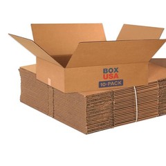 USA 24x20x6 Flat Corrugated Boxes, Flat, 24L x 20W x 6H, Pack of 10 | , Packa…