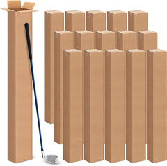 6X6X48 Inch Tall Corrugated Cardboard Boxes 15 Pack, 6″L X 6″W X 48″H Golf Club