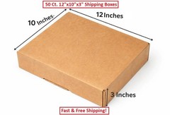 《NEW》50 ct. 12″x10″x 3″ Heavy Duty Brown Corrugated Security Mailer Shipping Box