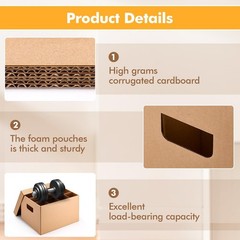 4 Pack Wine Glass Mug Moving Boxes with Divider Kits Included 20 x 15 x 12 In…