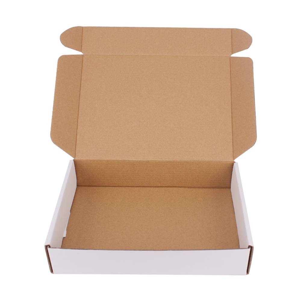 30 Pack 11×8.75×2 Inch Corrugated Box Mailers- White Cardboard Shipping Box Corr