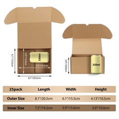 8x6x4 Shipping Boxes Set of 25, Brown Corrugated Cardboard Mailer Box for Pac…
