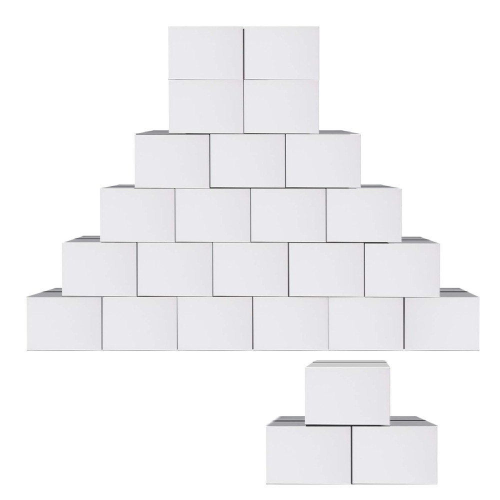 8x6x4 Shipping Box, White Mailing Corrugated Cardboard Boxes for Packing Smal…