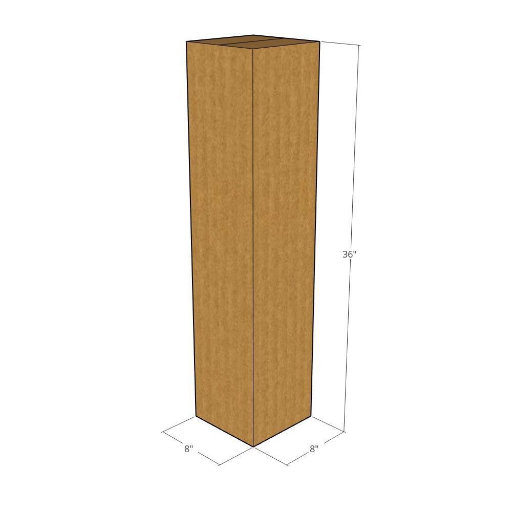 10 8x8x36 Kraft Brown Corrugated Shipping Boxes 32 ECT Single-Wall New
