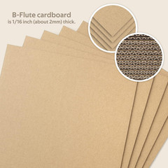 , 50 Pack 8X10 Corrugated Cardboard Sheet Flat Cardboard Pads Inserts, 1/16″ Thi