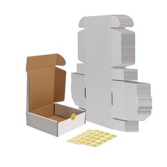 50 PCS White Small Corrugated Shipping Boxes 6x6x2 Inch Mailer Box