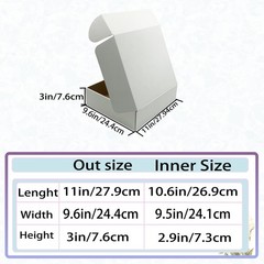 11×9.6×3 Inches White Shipping Boxes Set of 25，Cardboard Boxes Recyclable Cor…