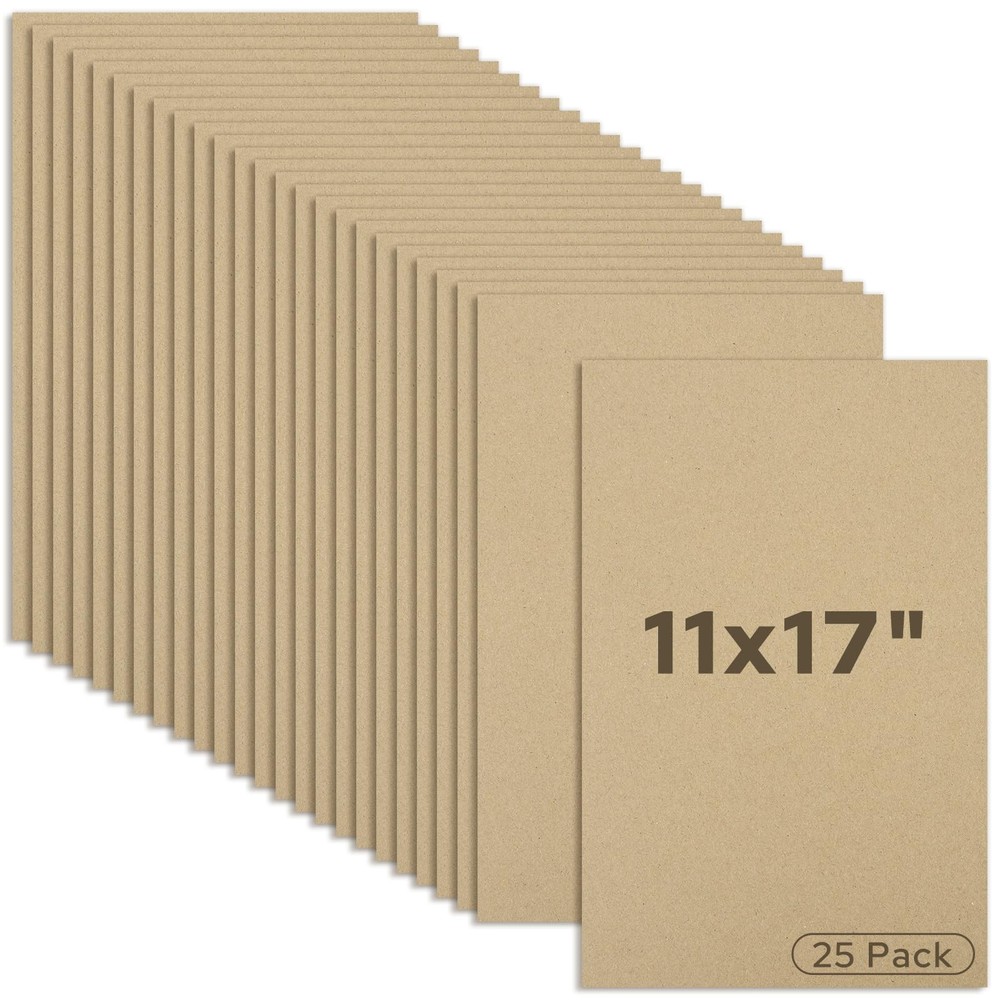 25 Pack 11×17 Brown Cardboard Sheets 1/8 In Thick Flat Packing Mailing Pads