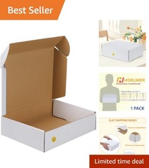 White Corrugated Shipping Box 12x9x4 – Easy Assembly for Small Business