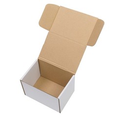 50 Pcs White Yellow Cardboard Boxes 6x4x4in Shipping Storage Moving Mailers