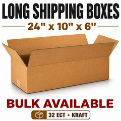 24x10x6 Kraft Cardboard Carton Mailer Shipping Corrugated Packing Box