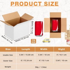 Yeaqee 72 Pcs Shipping Boxes Corrugated Cardboard Small Shipping Boxes for Pa…