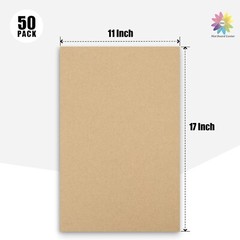 50 Pack Corrugated Cardboard Sheets 11 x 17, Large Flat Inserts, 2mm Thickness
