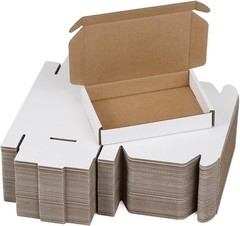 SUNLPH 50 Pack 6x4x1 Inches Small Shipping Boxes, White Corrugated Cardboard Box