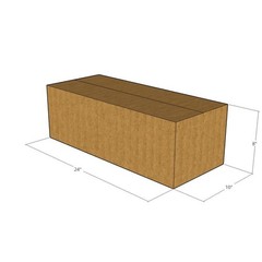 50 24x10x8 Kraft Brown Corrugated Shipping Boxes 32 ECT Single-Wall New