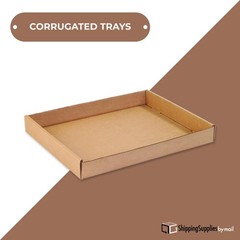 50 Per Bundle 15x12x1 3/4 Kraft Corrugated Trays ECT-32