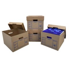 File Moving Boxes, 200# Strength, Single Wall,1 Pack, 15 x 12 x 10 in, 4 Count