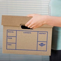 File Moving Boxes, 200# Strength, Single Wall,1 Pack, 15 x 12 x 10 in, 4 Count