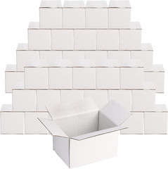 40 Pack Small Cardboard Mailing Boxes 6x4x4 White Corrugated Shipping Cartons