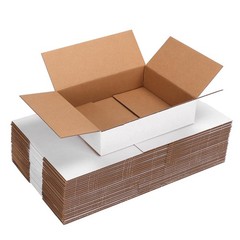 25 Packs Small Shipping Boxes 8x6x2 Inches, White Corrugated Cardboard Box fo…