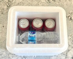 Styrofoam Shipping Cooler and Outer Box, outside measurements 10″ x 11″ x 9″