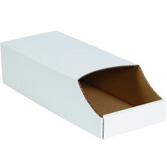 Partners Brand PBINB418 Stackable Bin Boxes 4″ x 18″ x 4 1/2″ Oyster White Pack