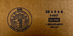 36″ x 6″ x 6″ CARDBOARD BOX – 200 lb – SINGLE BOX