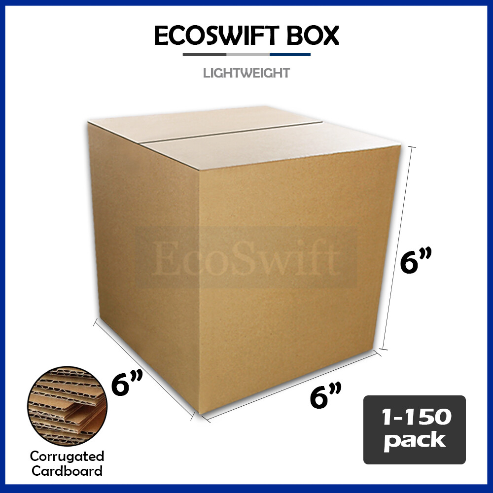 1-150 6x6x6 “EcoSwift” Cardboard Packing Mailing Shipping Corrugated Box Cartons