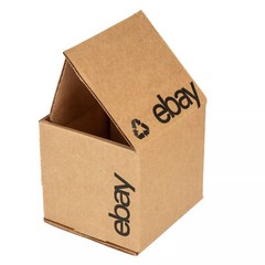 25 New Ebay Boxes 4″ x 4″ x 4″ – Flat Folding Black Logo