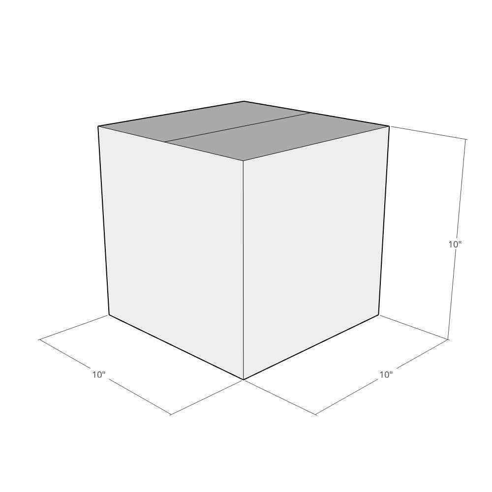 10 10x10x10 White Corrugated Shipping Boxes 48 ECT Double-Wall New
