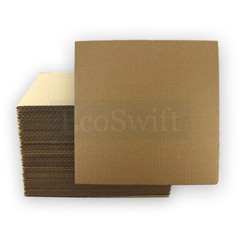 75 12 x 12 EcoSwift Corrugated Cardboard Pads Inserts Sheet 23 ECT 1/8″ Thick