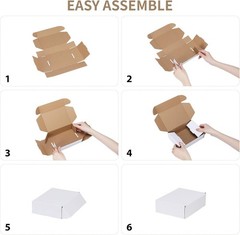 6x4x1 Shipping Boxes Set of 100, White Small Corrugated Cardboard Box, Mailer…
