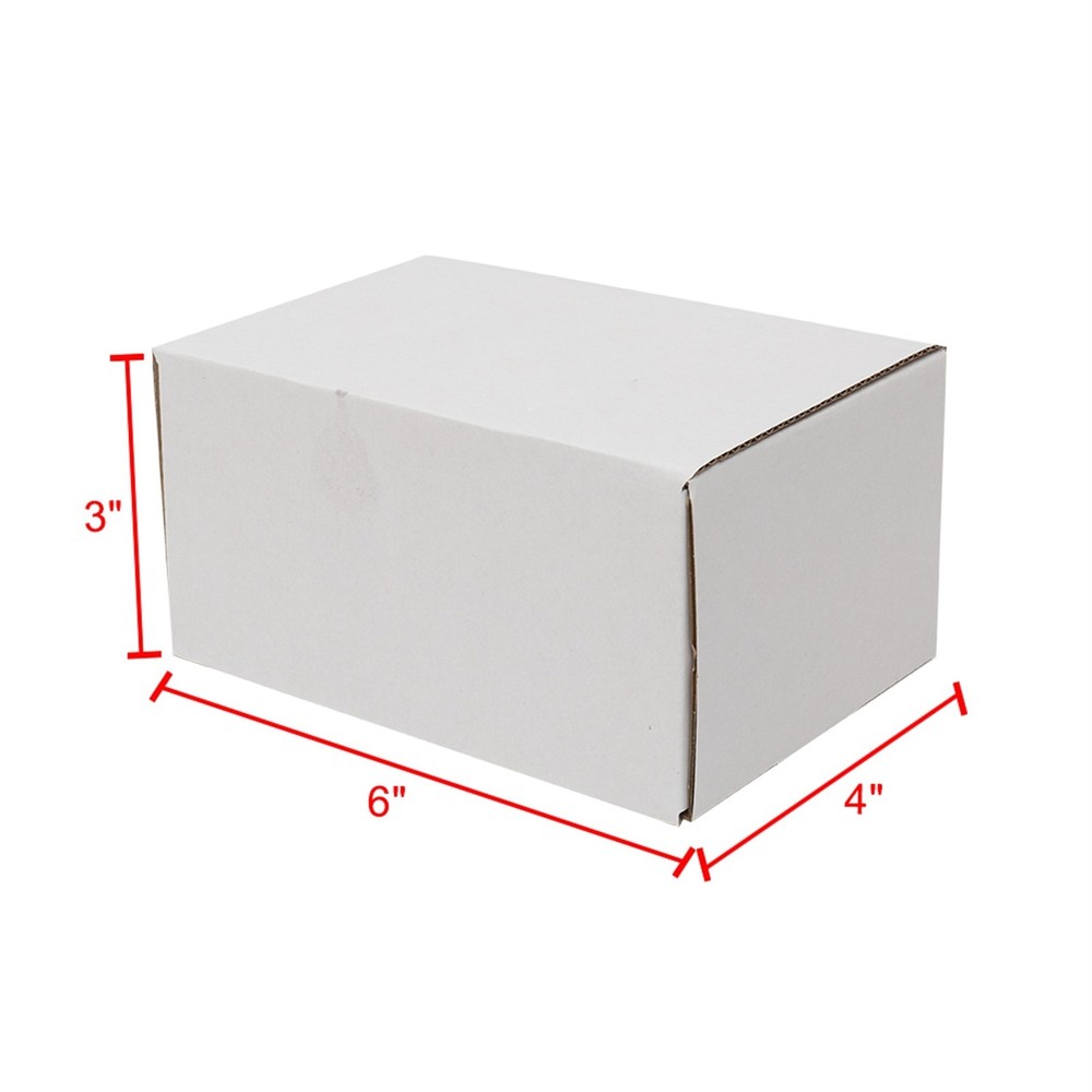 50PCS 6x4x3″ Corrugated Paper Packaging Boxes Shipping Moving Box White Outside