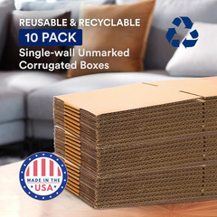Moving Boxes Medium 18″L X 14″W X 12″H 10-Pack | Corrugated Cardboard Box for Sh