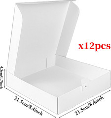 12 PCS 8.4X8.4X1.7Inch White Pizza Boxes Small Disposable Storage Boxes for Pizz
