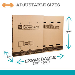 NEW Pen + Gear Universal Moving Box with Cushioning, Fits TVs up to 65″, 2 Count