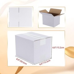 Cardboard Boxes – 40 White Corrugated – 8x6x6 Size – Mailing, Packing, Gifts