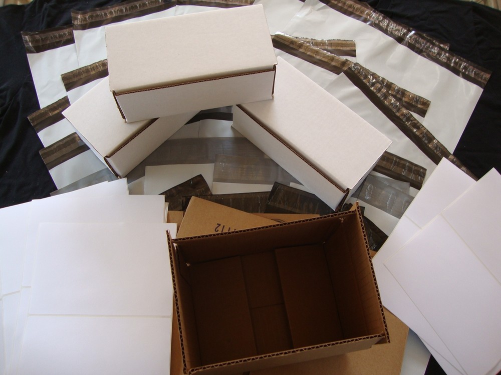 62 Item Shipping Pack 5 Envelopes 14.5×19 12×16 2 Boxes 8x4x3 8x6x4 With Labels