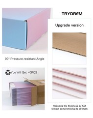 40 Pack Purple Gradient Shipping Boxes 10x8x2, Corrugated Mailer Packaging for G