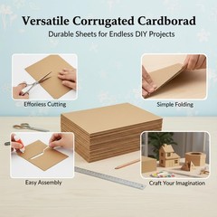 50 PCS 11×14 Inch Corrugated Cardboard Sheets Flat Paper Inserts DIY