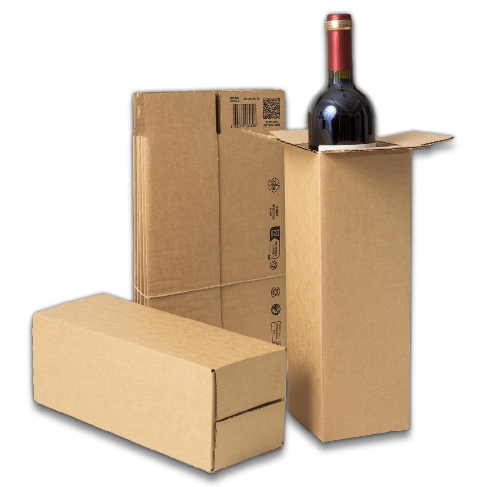 Shipping Boxes Long for Shipping and Wine Bottles – 30 x 10 x 10 cm Made in…