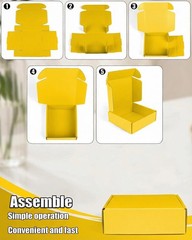 50 PCS Yellow 6x4x2.36 Inch Small Corrugated Cardboard Shipping Mailer Box