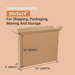 Shipping Side Loading Boxes 30″L x 5″W x 24″H 10-Pack Corrugated Cardboard Box