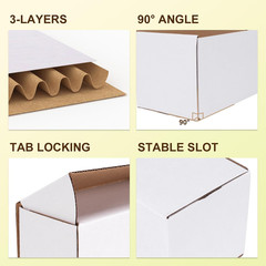 7X5X3 Inches White Shipping Boxes Set of 25, Corrugated Cardboard Boxes 7 X 5 X