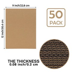 50 Pack 9×12 Inch Corrugated Cardboard Sheets Flat Inserts Packing Shipping